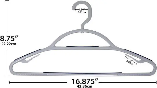 Alt view image 6 of 6 - Mainstays Non-Slip Plastic Swivel Neck Clothing Hangers, 5 Count, White & Blue, Adult