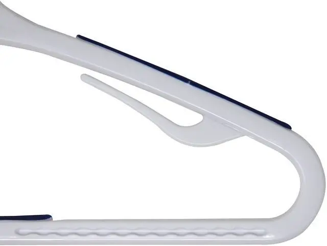 Alt view image 5 of 6 - Mainstays Non-Slip Plastic Swivel Neck Clothing Hangers, 5 Count, White & Blue, Adult