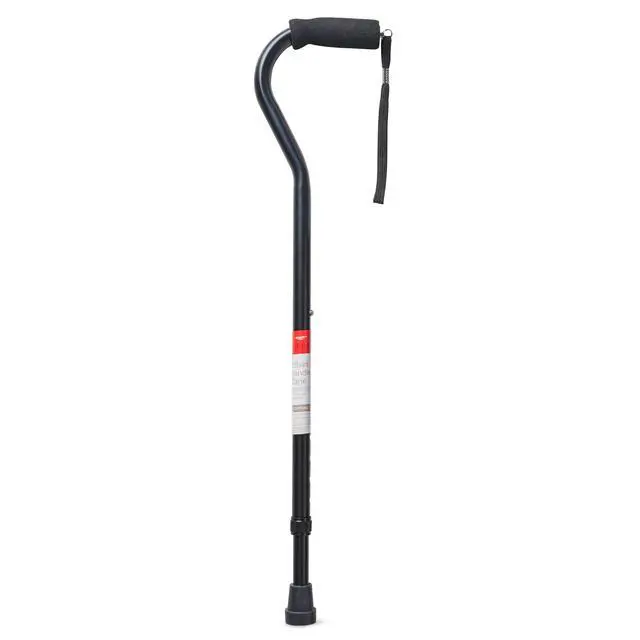 Alt view image 3 of 3 - Equate Mobility Aluminum Offset Handle Cane with Foam Handle, Adjustable Height, Black