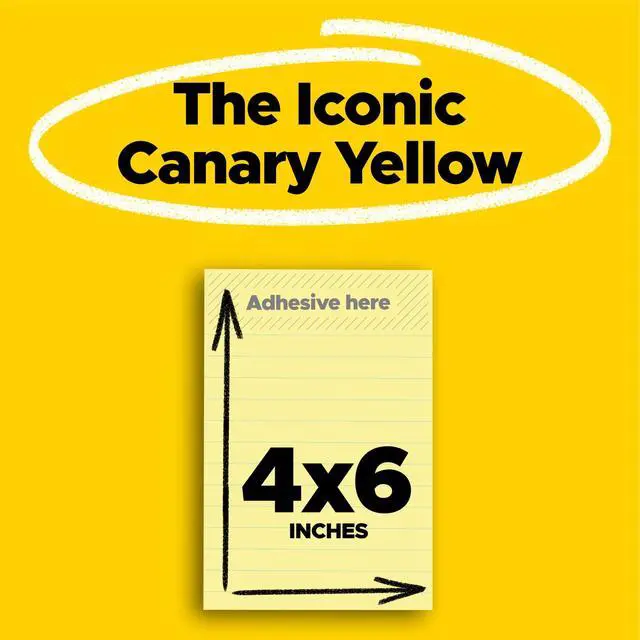 Alt view image 2 of 6 - Post-it Super Sticky Lined Notes, 4" x 6", Canary Yellow, 3 Pack