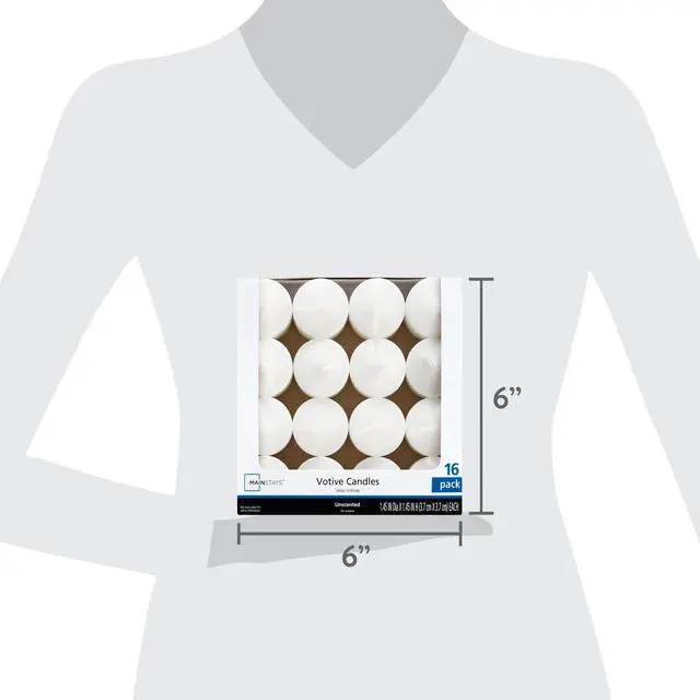 Alt view image 5 of 5 - Mainstays Unscented Votive Candles, White, 16 Count