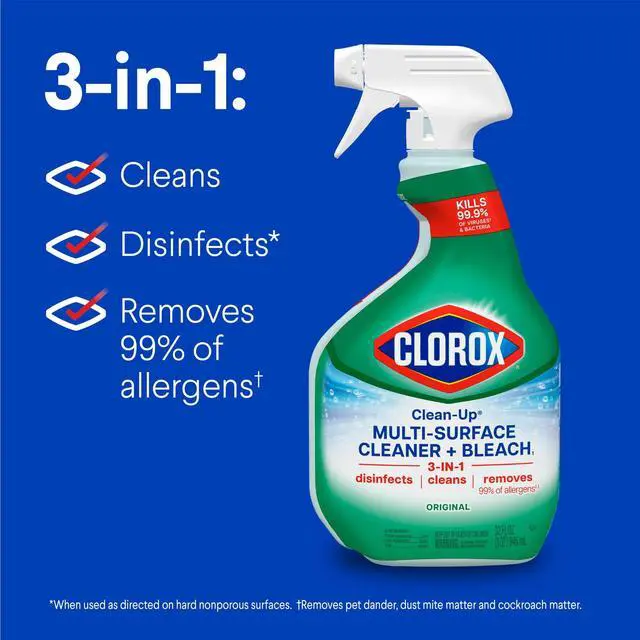 Alt view image 6 of 6 - Clorox Clean-Up Multi-Surface All Purpose Cleaner with Bleach, Original, 32 fl oz