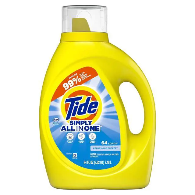 Alt view image 3 of 7 - Simply Liquid Laundry Detergent, Refreshing Breeze Scent, 84 fl oz, 64 Loads
