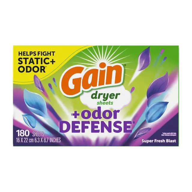 Alt view image 2 of 6 - Gain Fabric Softener Dryer Sheets +Odor Defense, Super Fresh Blast Scent, 180 Count