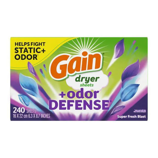 Alt view image 2 of 7 - Gain Fabric Softener Dryer Sheets +Odor Defense, Super Fresh Blast Scent, 240 Count