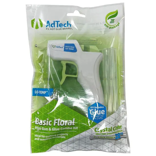Alt view image 3 of 3 - AdTech Mini Low Temp Hot Glue Gun, White with Glue Sticks, Clear Combo Pack
