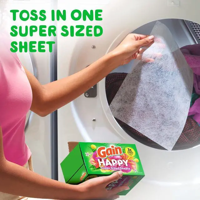 Alt view image 4 of 7 - Gain Dryer Sheets, Happy, Hibiscus Hula Scent, 60 Mega Dryer Sheets
