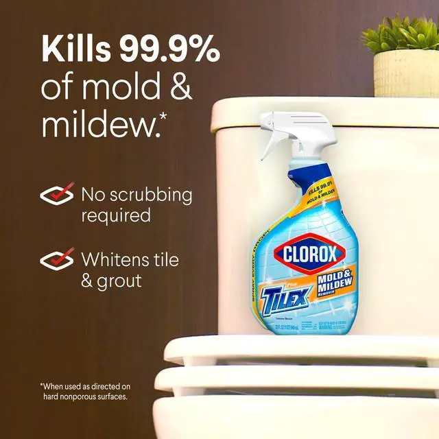 Alt view image 6 of 6 - (2 pack) Clorox Mold & Mildew Remover Plus Tilex Bathroom Cleaner Spray, 32 fl oz