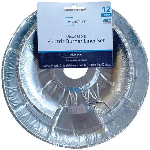 Alt view image 4 of 6 - Mainstays R101F12 Disposable Foil Drip Pan Liners for Electric Stoves - 12 Pack