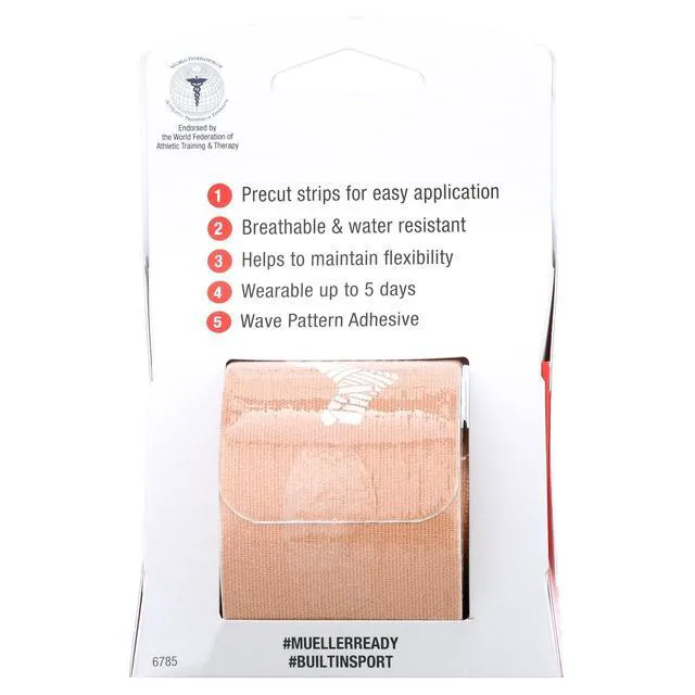 Alt view image 5 of 6 - Mueller Typhoon Kinesiology Therapeutic Tape, Beige, 20 Precut I-Strips,