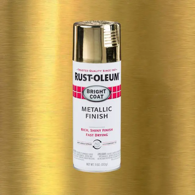 Main image of Gold, Rust-Oleum Stops Rust Bright Coat Metallic Spray Paint-7710830, 11 oz
