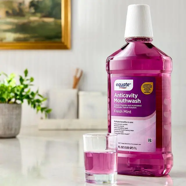 Main image of Equate Anticavity Mouthwash, Fresh Mint, 1 L
