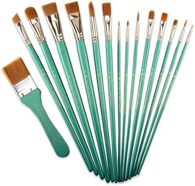 Main image of Royal & Langnickel Assorted Shapes Brown Taklon All Media Art Brushes 15 Pieces
