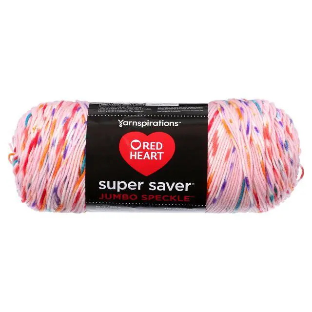 Alt view image 6 of 7 - Red Heart Super Saver Medium Acrylic Yarn, Speckle Bubblegum, 10oz 482yd-Fast shipping