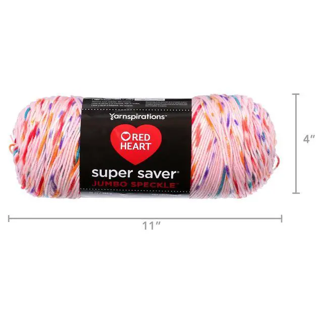 Alt view image 7 of 7 - Red Heart Super Saver Medium Acrylic Yarn, Speckle Bubblegum, 10oz 482yd-Fast shipping