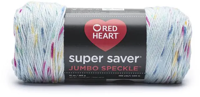 Main image of Red Heart Super Saver Medium Acrylic Yarn, Speckle Light Blue, 10oz 482yd-Fast shipping