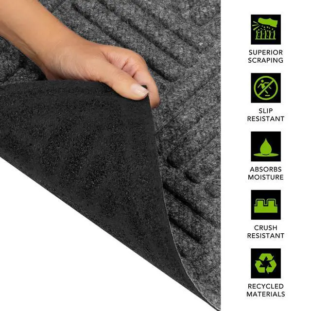 Alt view image 2 of 6 - Mainstays Crosshatch Mat, 24"x36", Smoke-Fast shipping