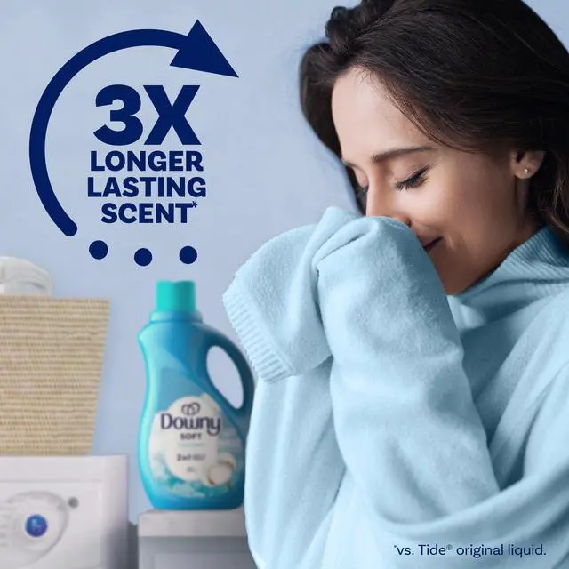 Alt view image 4 of 6 - Downy Liquid Fabric Softener, Cool Cotton Scent, 77 fl oz, 105 Loads-Fast shipping