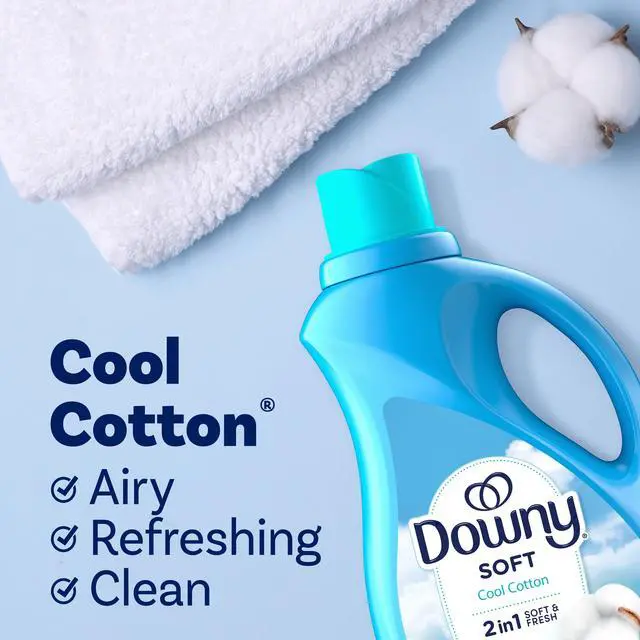 Alt view image 6 of 6 - Downy Liquid Fabric Softener, Cool Cotton Scent, 77 fl oz, 105 Loads-Fast shipping
