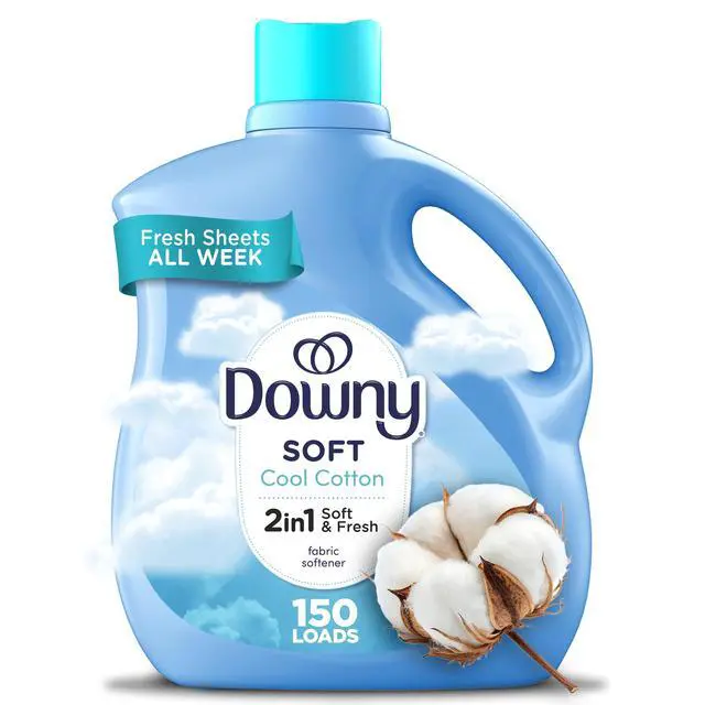 Main image of Downy Liquid Fabric Softener, Cool Cotton Scent, 111 fl oz, 150 Loads-Fast shipping