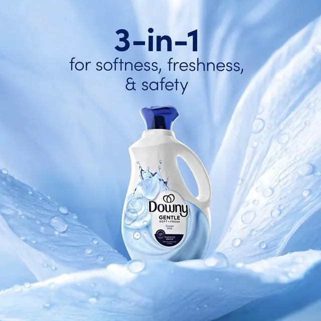 Main image of Gentle Soft + Fresh Liquid Fabric Softener, Ocean Mist Scent, 26 fl oz, 39 Loads-Fast shipping