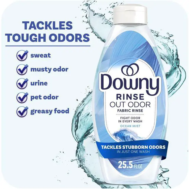 Main image of Downy Rinse Out Odor Laundry Rinse, Tackles Tough Odors and Refreshes, Ocean Mist Scent, 25.5 fl oz