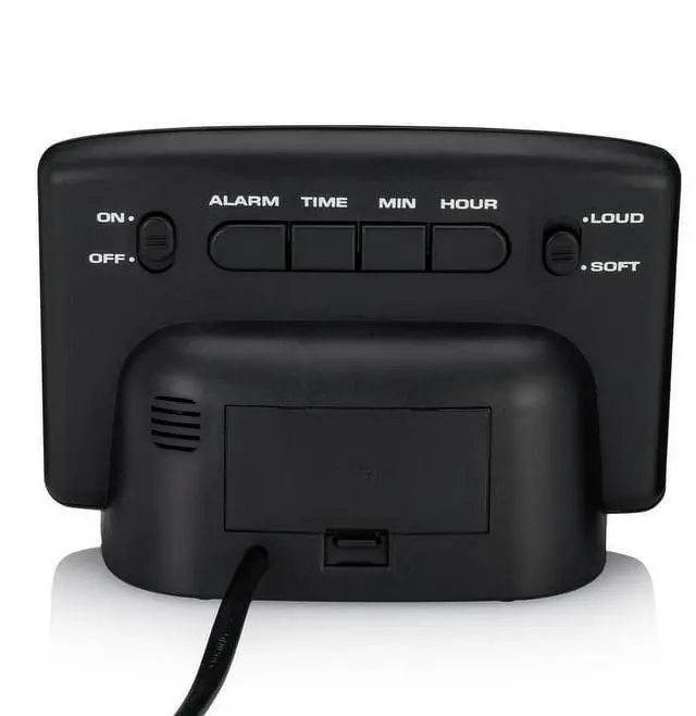 Alt view image 3 of 6 - Mainstays Black Electric Digital Deep Sleep Alarm Clock with Large 1.4 LED Display (Model# 71035MS)