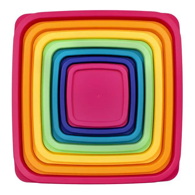 Alt view image 6 of 6 - Plastic Rainbow Food Storage Set, Multi Color, 14 Count, Best for Leftover Storage and Reheating-Fast shipping
