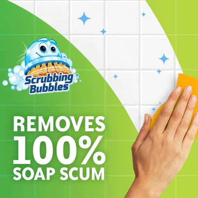Alt view image 6 of 6 - (2 pack) Scrubbing Bubbles Disinfectant Bathroom Shower & Tub Cleaner Grime Fighter Spray, Floral Fusion, 32 oz