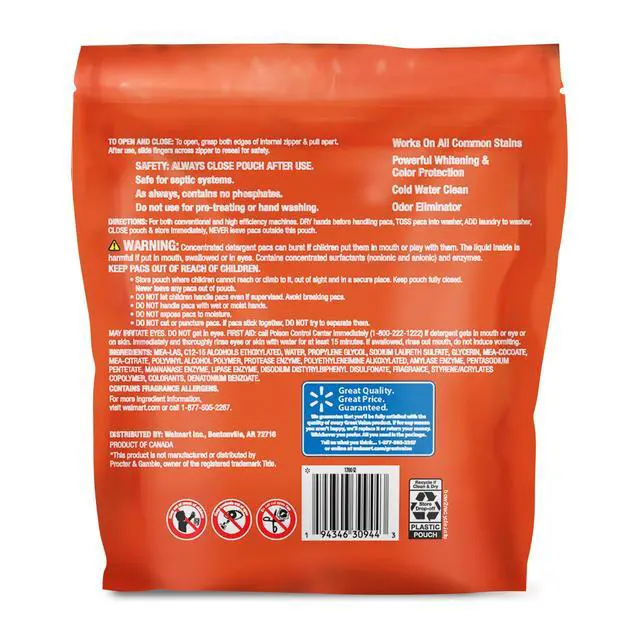 Alt view image 3 of 3 - Great Value Premium Clean Laundry Pacs Original Scent, 16 Count