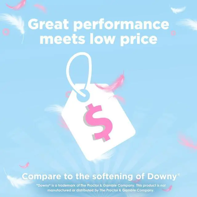 Alt view image 4 of 6 - Great Value Gentle Soft Fabric Softener, Spring Showers, 111 fl oz, 150 Loads, Compare to the Softening of Downy®