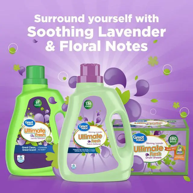 Alt view image 4 of 5 - Great Value Ultimate Fresh Laundry Detergent, Twilight Dreams, 88 fl oz, 61 Loads