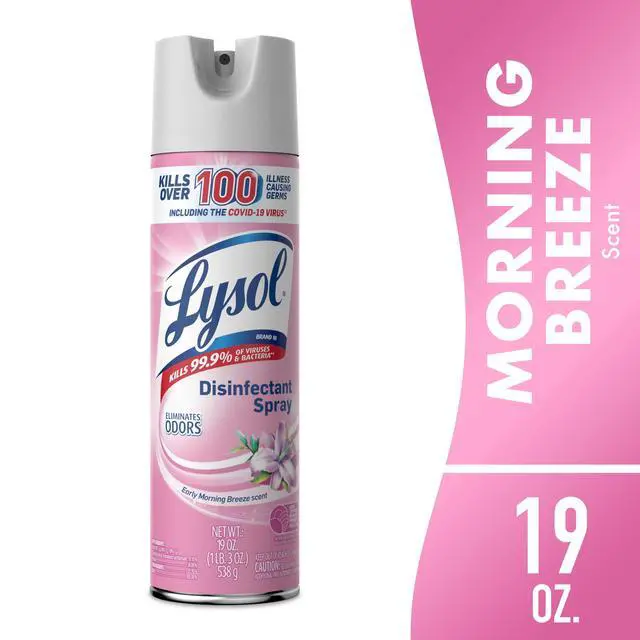 Alt view image 2 of 7 - Lysol Disinfectant Spray, Sanitizing and Antibacterial Spray, Deodorizer, Early Morning Breeze, 19 oz
