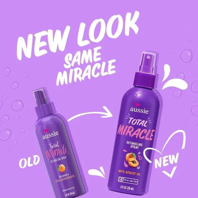 Alt view image 2 of 7 - Aussie Total Miracle Hair Detangling Spray with Apricot Oil for All Hair Types, 8 fl oz