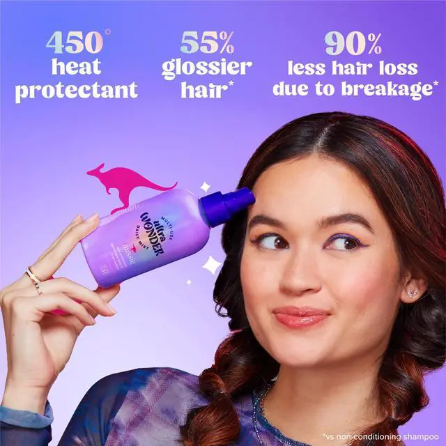 Alt view image 6 of 6 - Aussie Ultra Wonder Daily Mist Multi-Use Detangler Spray, Heat Protectant, for All Hair Types, 7.6 fl oz