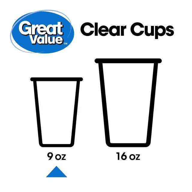 Alt view image 6 of 6 - (2 pack) Great Value Disposable Plastic Cups, Clear, 9 oz, 100 Count-Fastest shipping