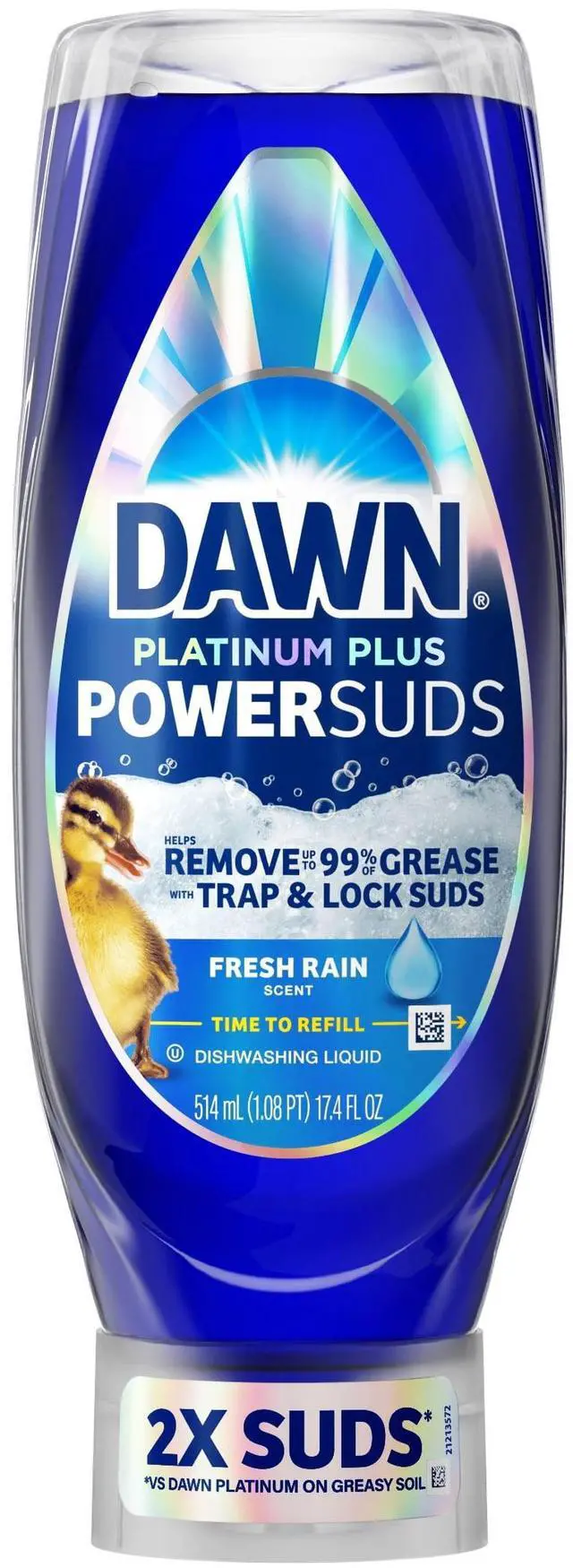 Alt view image 3 of 6 - Dawn Platinum Plus PowerSuds Liquid Dish Soap, 17.4 oz. EZ-Squeeze Bottle