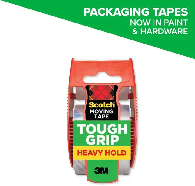 Main image of Scotch Tough Grip Moving Packaging Tape, Clear, 1.88 in x 925 in, 1 Roll