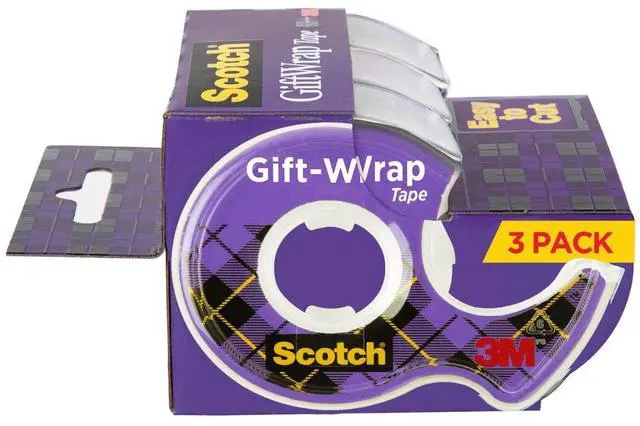 Main image of Scotch Gift Wrap Tape Dispensers, Satin Finish, 3/4 in. x 325 in., 3 Count-Fastest Shipping