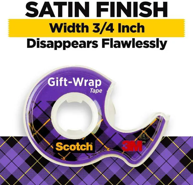 Alt view image 3 of 5 - Scotch Gift Wrap Tape Dispensers, Satin Finish, 3/4 in. x 325 in., 3 Count-Fastest Shipping