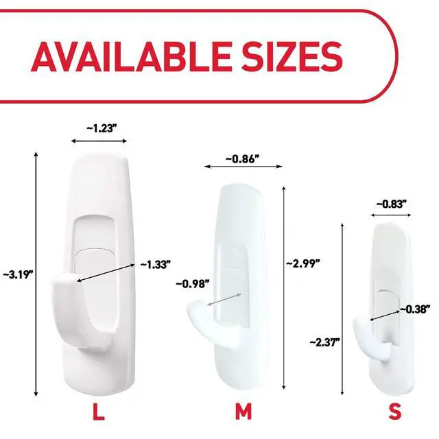 Alt view image 6 of 6 - Command Large Utility Hooks, Holds 5 lb, White, 6 Hooks, 12 Pairs Adhesive Strips