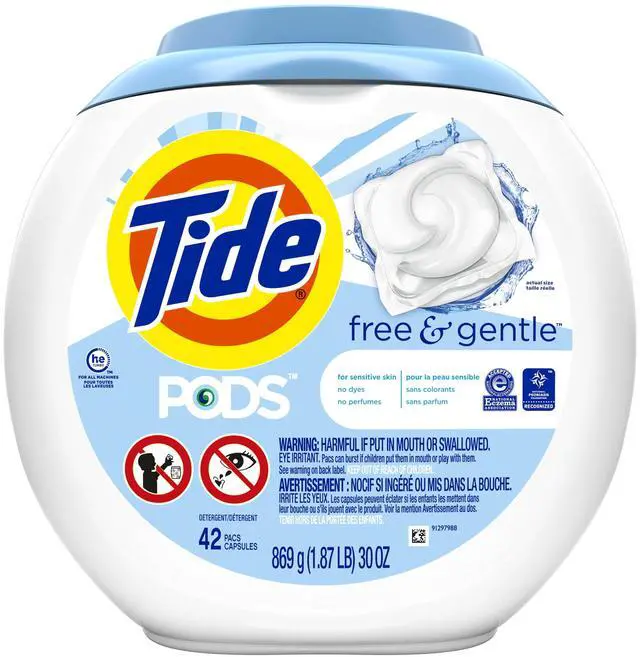 Main image of Tide Pods Laundry Detergent Soap Packs, Free and Gentle, 42 Count