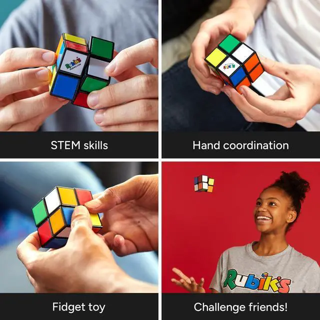 Alt view image 2 of 4 - Rubik's Mini, Original 2x2 Rubik's Cube 3D Puzzle Fidget Cube