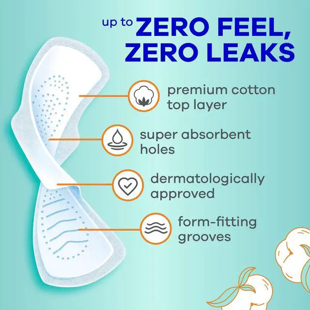 Alt view image 2 of 5 - Fastest Shipping-Always Pure Cotton Pads with Organic Top Layer, Size 2 Pads with Wings, Heavy Absorbency, 24 Count