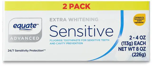 Main image of Fastest Shipping-Equate Advanced Extra Whitening Sensitive Toothpaste, 4 oz, 2 Pack