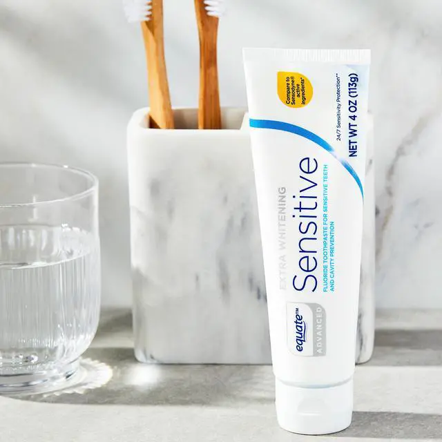 Alt view image 2 of 4 - Fastest Shipping-Equate Advanced Extra Whitening Sensitive Toothpaste, 4 oz, 2 Pack