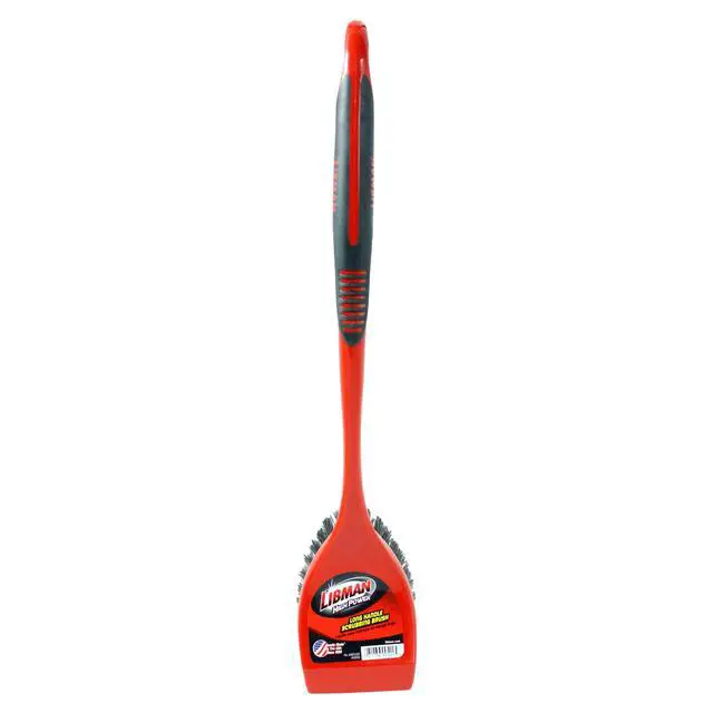 Alt view image 6 of 6 - Libman High Power Red and Black Long Handle Scrub Brush 3.75 Inch Width-Fastest Shipping
