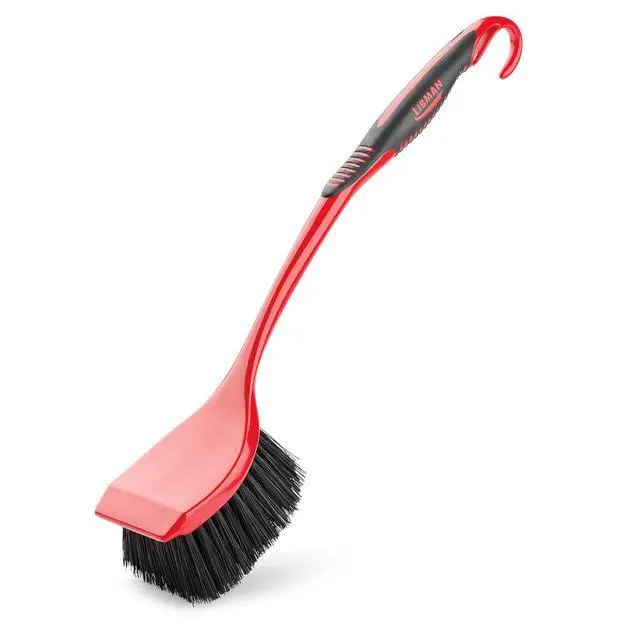 Alt view image 2 of 6 - Libman High Power Red and Black Long Handle Scrub Brush 3.75 Inch Width-Fastest Shipping