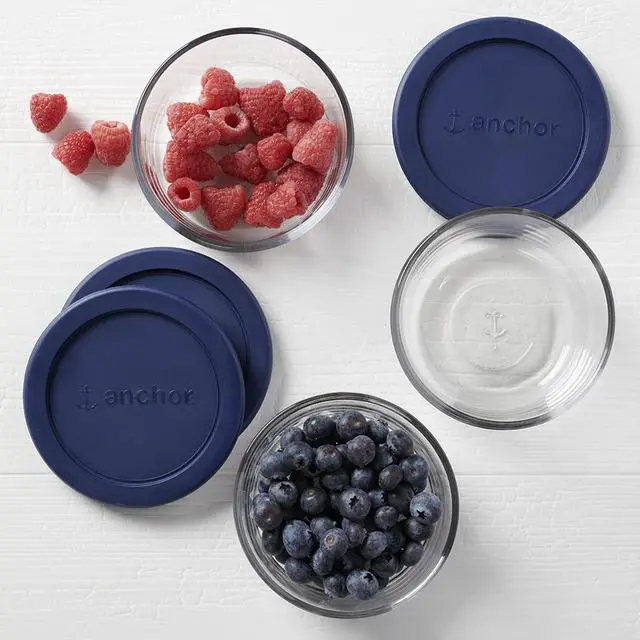 Main image of Anchor Hocking Glass Food Storage Containers with Lids, 2 Cup Round, Set of 3