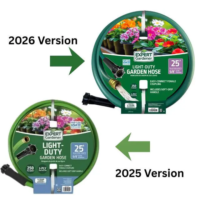 Alt view image 4 of 5 - 25'-Expert Gardener Light Duty Garden Hose 5/8 in x 25 ft-Fastest Shipping